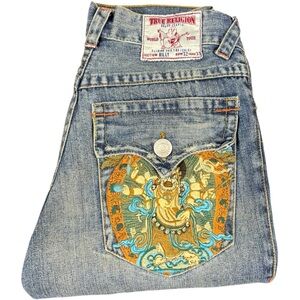 True Religion Y2K Embroidered Buddha Billy Jeans